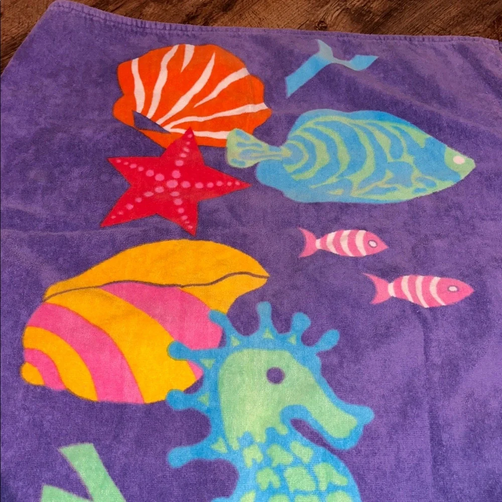 Leshner- Vtg 70’s beach towel 100% cotton made in Israel